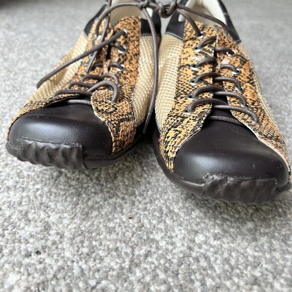 Newport News Mens Dress Shoes Sz 11 Snake Pattern Brown Tan Patent Leather‎ - Picture 6 of 12